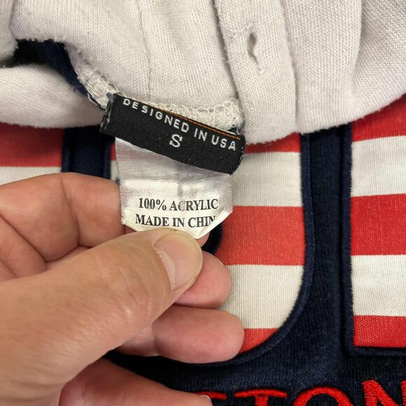 Hoodie Men’s Small USA Washington DC Flag Stars Stripes Patriotic Vintage Stains - Picture 4 of 10